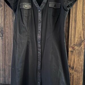 Elegant Black Button-Up Dress
